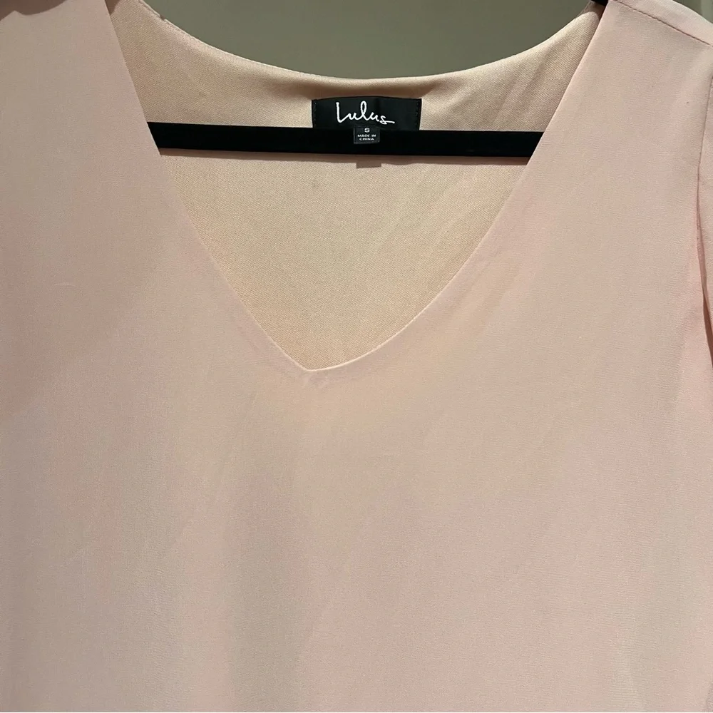 Lulus Blush Pink Long Sleeve Dress